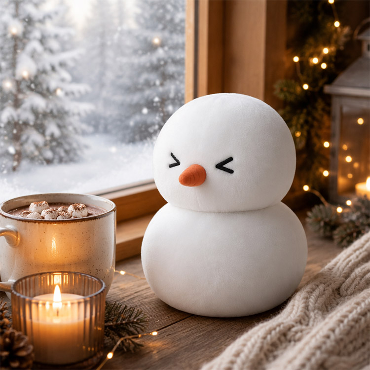 Boneco de neve de Natal com bola de arroz glutinoso brinquedo de pelúcia
