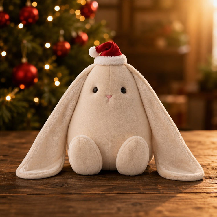 Pelúcia de coelho em forma de lágrima de Natal