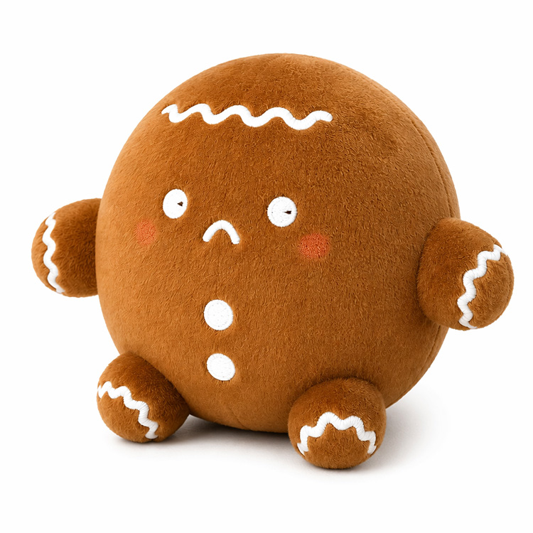 Brinquedo de pelúcia gordinho de gengibre de Natal