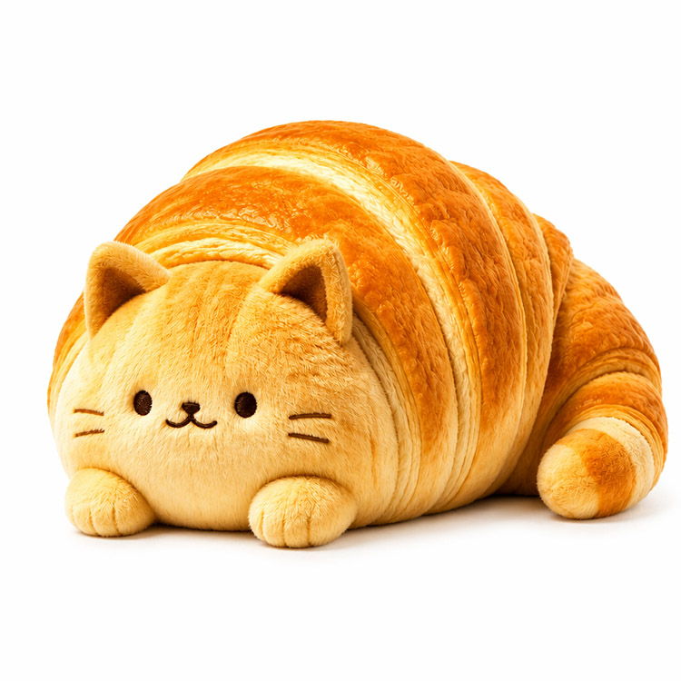 Brinquedo de pelúcia para gato croissant