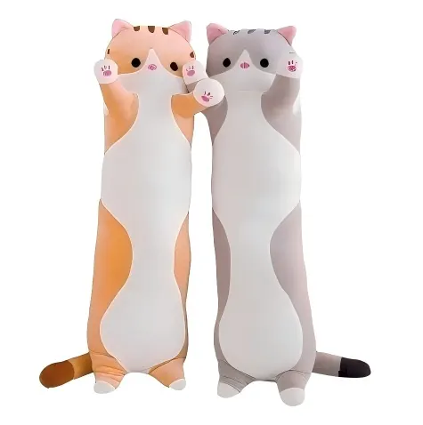 Travesseiro de pelúcia de gato longo não preenchido